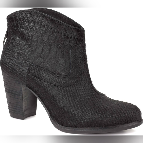 UGG Shoes - UGG Australia Women's Black Charlotte Snake Print Calf Hair Ankle Boots 8